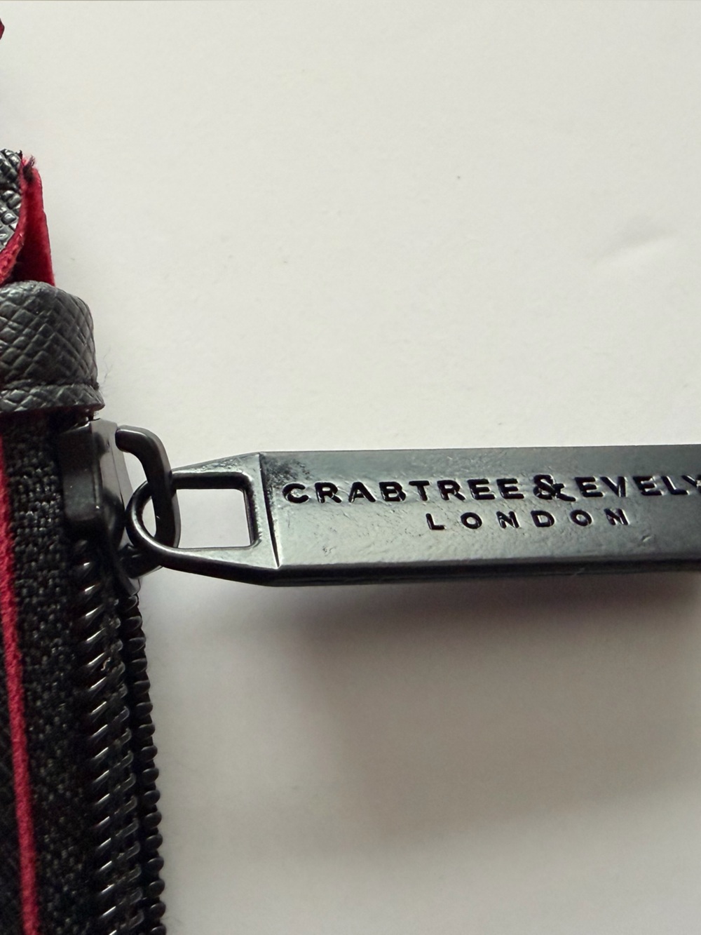 Crabtree & Evelyn Black with Red Trim Zip Wallet